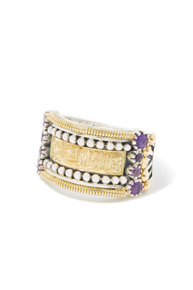 Hope Ring, 18k Yellow Gold, Sterling Silver & Amethyst